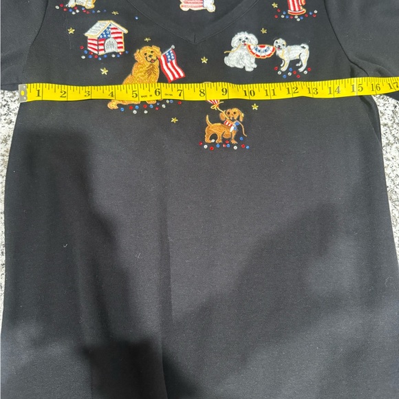 Quacker Factory Black Kids Sweatshirt with Patriotic Dog Embroidery - Picture 4 of 5